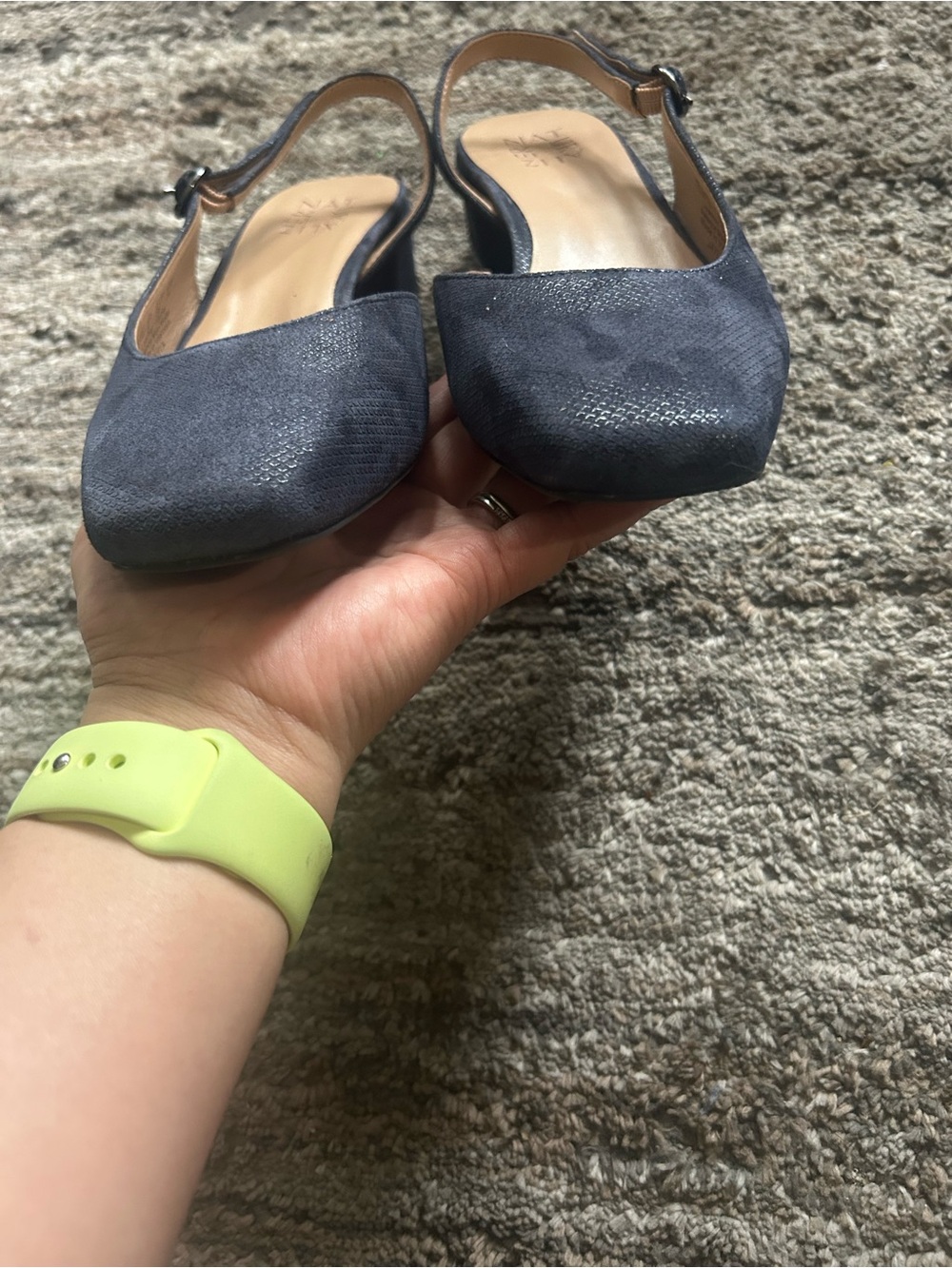 Naturalizer Navy Square-Toe Slingback Mules - Picture 5 of 6